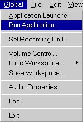Click on Global-Run Application from the menu list