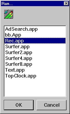 Run Application window